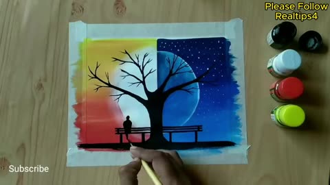 Beautiful day and night couple painting|Realtips4|4024|