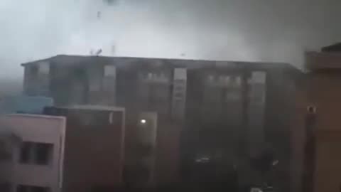 Violent tornado hits in the Nancai Town of Beijing, China