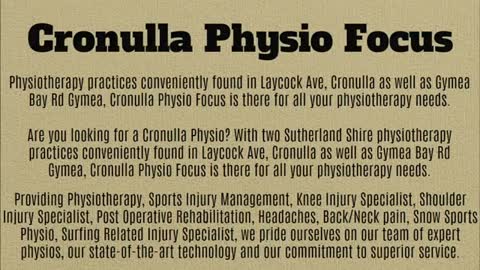 cronulla physio