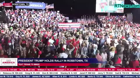Trump Rally Tx, Crowd Sings