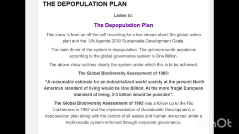 The Depopulation Plan of 1994