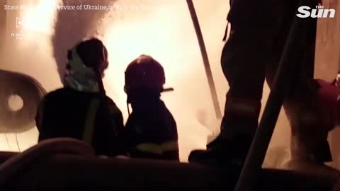 Fire erupts at Kyiv electrical substation after Russian drone strikes