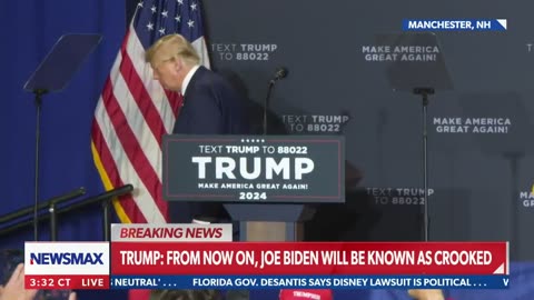 Donald Trump imitates Joe Biden getting lost on stage