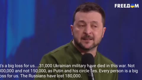 Zelensky dichiara che solo 31000 militari ucraini sono morti in questo anno
