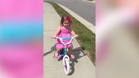 Funny Babies Ride a Bike for the first time ★ Funny Babies and Pets