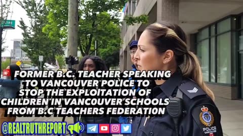 FORMER B.C. TEACHER Ronnie Herman SPEAKING TO VANC0UVER POLlCE BEGGING THEM TO STOP THE EXPLOlTATION OF CHILDREN IN VANC0UVER SCHOOLS FROM B.C TEACHERS FEDERATI0N.