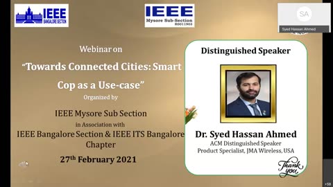 IEEE Bangalore Section: Towards Connected Cities Smart Cop as a Use case