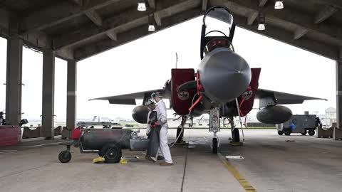 18th Aircraft Maintenance Squadron Perform Maintenance on F-15C Eagles