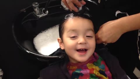 Cute Kid Loves The Hair Dresser