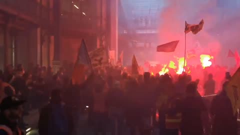 French Protests, Paris - Blackrock HQ takeover