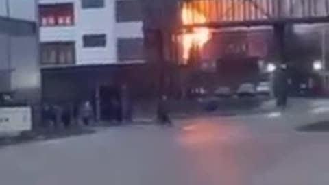 Footage of the airport bombing in Ivano-Frankivsk by Russian...