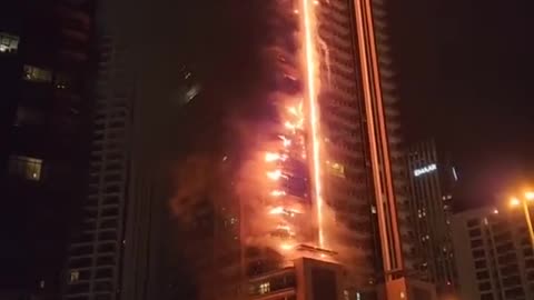 WATCH: Massive fire broke out at an Emaar building in Dubai near Burj Khalifa.