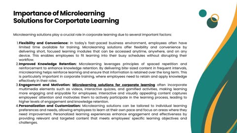 Microlearning Solutions for Corporate Learning