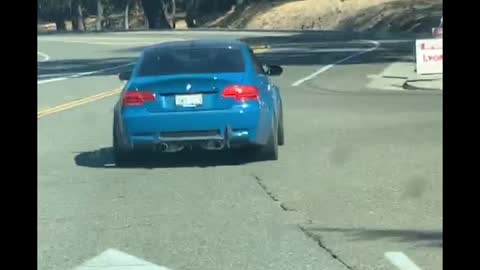 Sports Car Drifts Right Off the Road