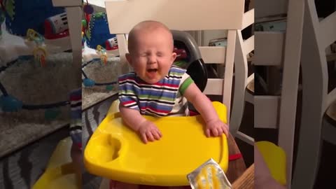 Funny Baby Expressions when eating Lemon