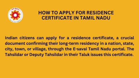 way to obtain Residence certificate in Tamil Nadu Revenue