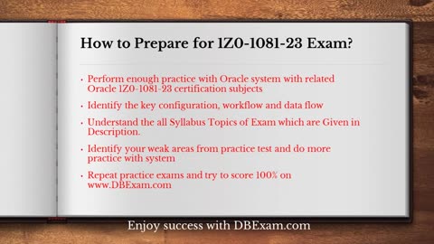 Oracle 1Z0-1081-23 Certification Exam: Sample Questions and Answers