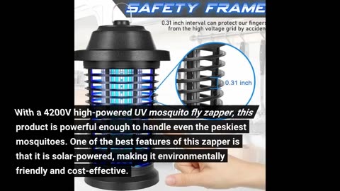 Buyer Remarks: Solar Bug Zapper, 3-in-1 Mosquito Zapper for Indoor Outdoor, 4200V High Powered...