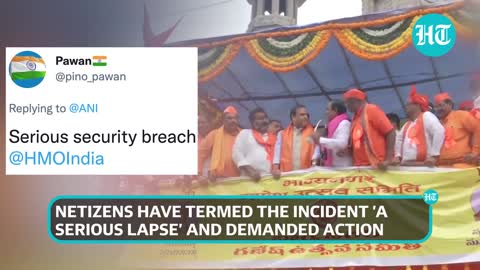 Drama at Assam CM's rally_ Man storms stage, snatches mic amid chaotic scenes in Hyderabad