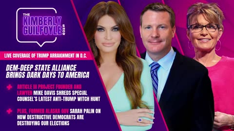 LIVE COVERAGE OF TRUMP ARRAIGNMENT, BIDEN DOJ BRINGS DARK DAYS TO AMERICA, Live w/ Mike Davis and Sarah Palin | Ep. 45