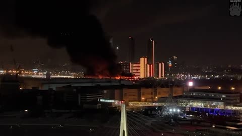 Moscow Crocus City Hall (Крокус Сити) attacked by terrorists, on fire