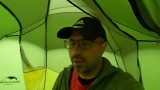 Test footage. Inside a tent .