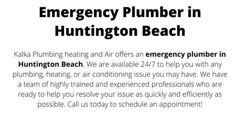 Emergency Plumber in Huntington Beach