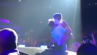 Lady Gaga and Fan Fall off Concert Stage