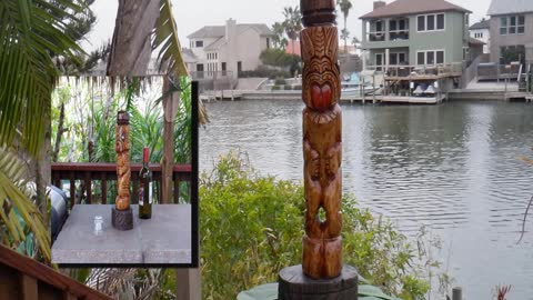 Oak Tiki Carving - 18 inch
