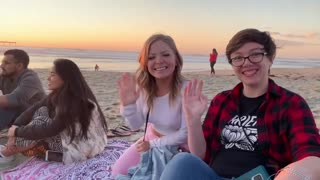 Bonfire on Ocean Beach in San Diego, California