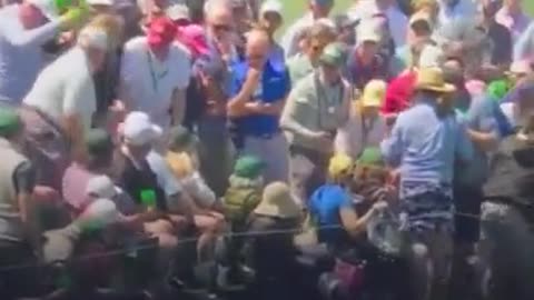 Tiger Woods just knocked someone tf out on live TV at The Masters