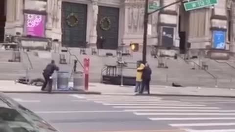 NYPD Church Shooting - Video of suspect being shot