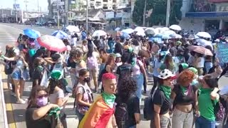Así transcurre la marcha del Día de la Mujer en Cartagena