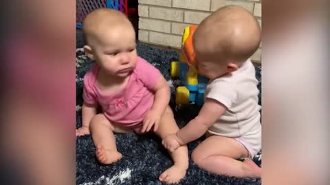 Aww! Twins Baby Arguing But Cute | Funny Babies and Pets