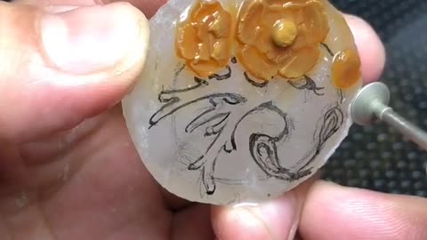 Flowers blooming rich and honorable Agate carving