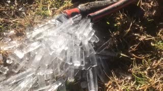 Pressurized Pipe Pushes Out Ice