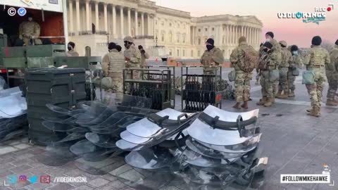 National Guard units take up positions at the U.S. Capitol while Anti-Fascists arrived to protest.