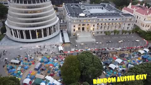 DRONE FOOTAGE NZ FREEDOM CONVOY 2022 - NEW ZEALAND HOLDING THE LINE 19-02-2022