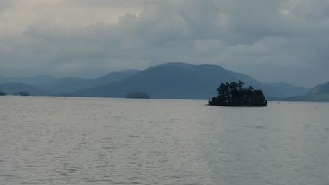 Beautiful lake george view from a boat