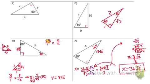 30 60 90 special right triangles part 2