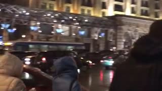 Rainy night + traffic jam in Moscow
