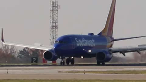 Southwest 737-700 arriving at St Louis Lambert Intl - STL