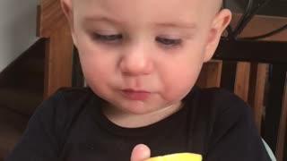 Precious Baby Boy Puckers After Lemon