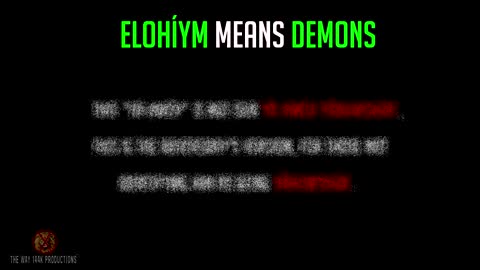 Elohim Are Demons