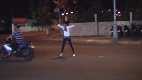 Crazy dancer on the street