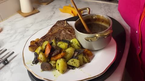 Grilled Entrecôte with grilled vegetables