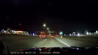 Stalled Truck Causes Collision