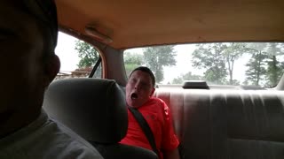 Boy Has Rude Awakening During Car Ride Prank