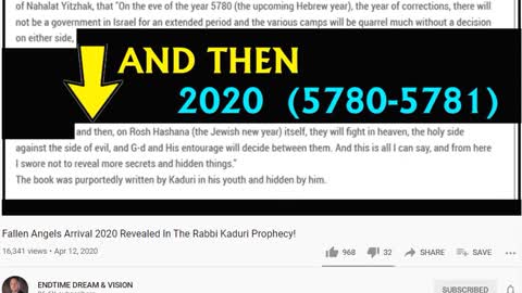 2019 2020 Rosh Hashanah 5780 5781 Rabbi Kaduri Prophecy