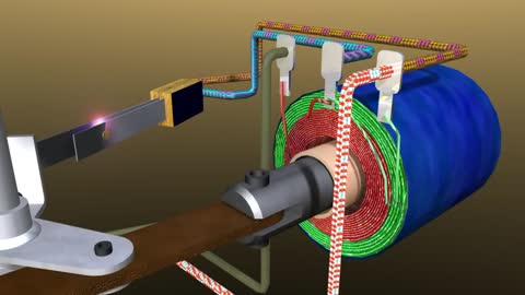 Technical animation of an electro mechanical Pinball machine flipper
